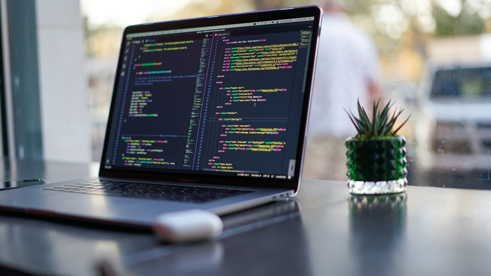 Booking system development on a laptop