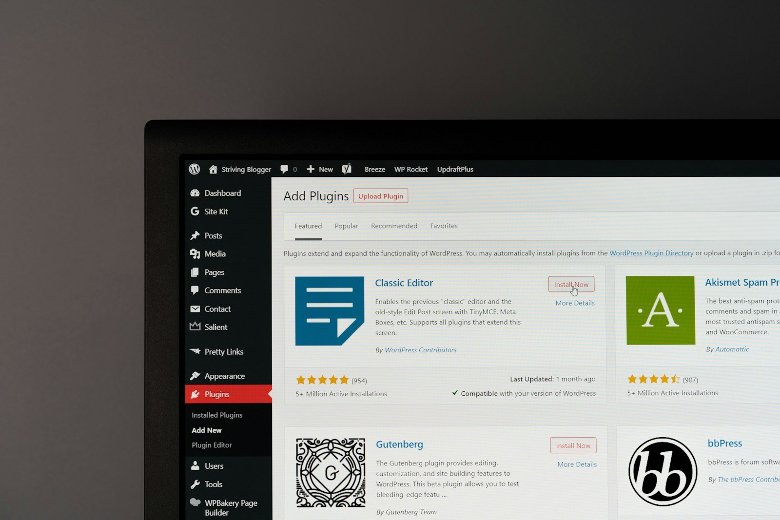 Elementor Pro website build on a monitor