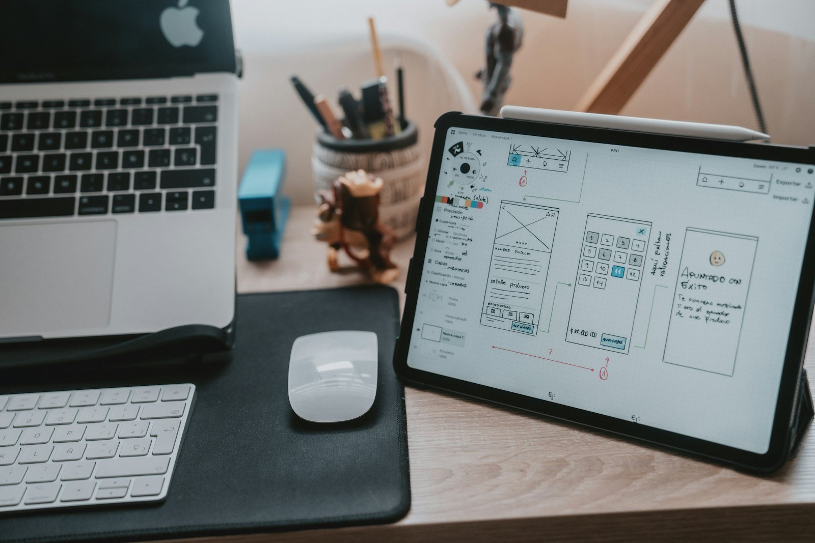 Landing page design on a laptop