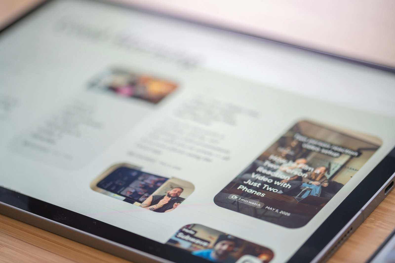 On-page SEO content on a tablet