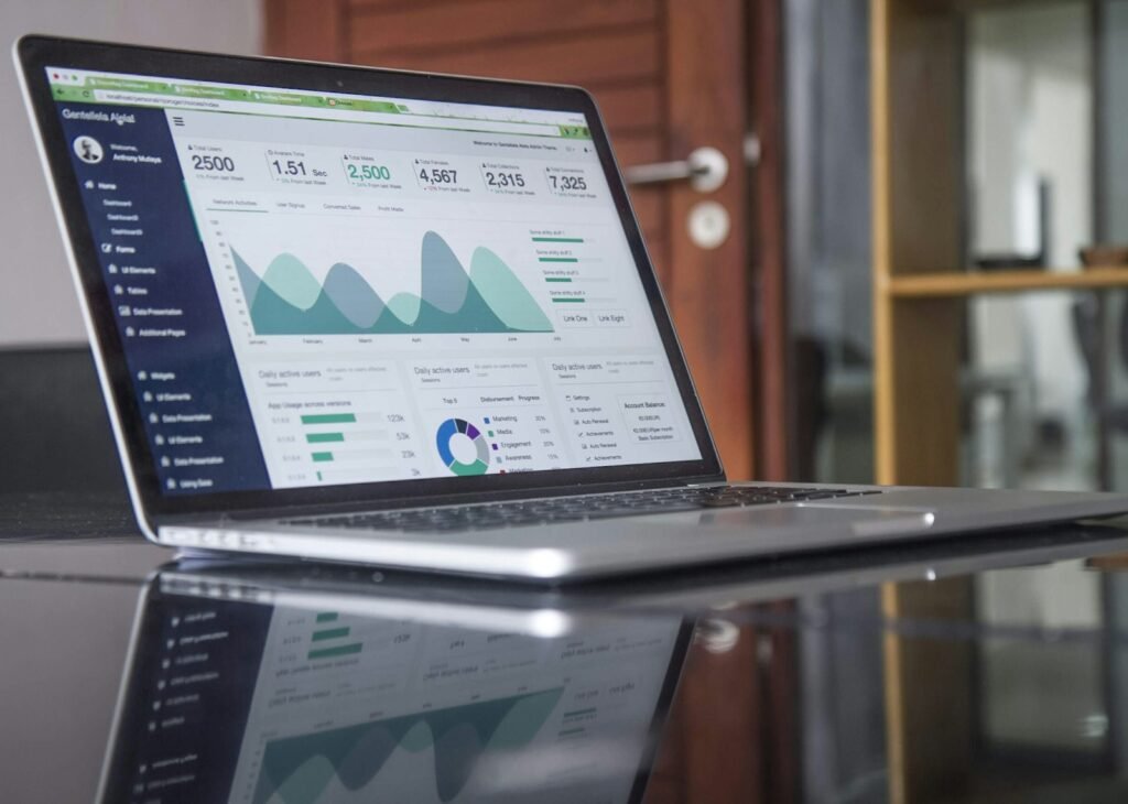 SEO and digital marketing analytics on a laptop