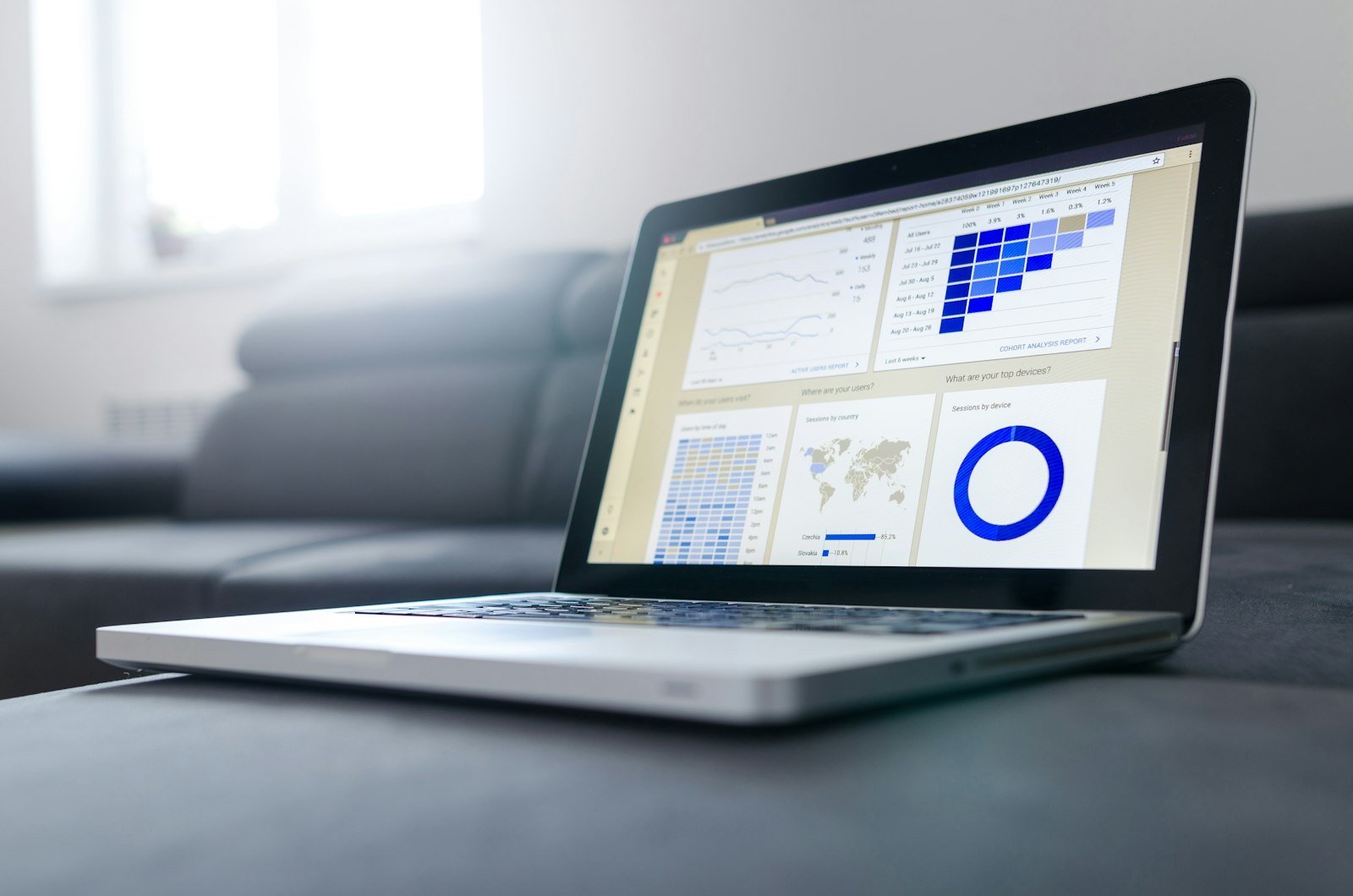 Website speed optimisation on a laptop